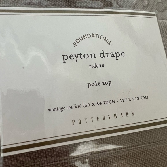 POTTERY BARN Peyton Drapes Mushroom Linen Blend 50" x 84" Pole Top - Picture 5 of 5